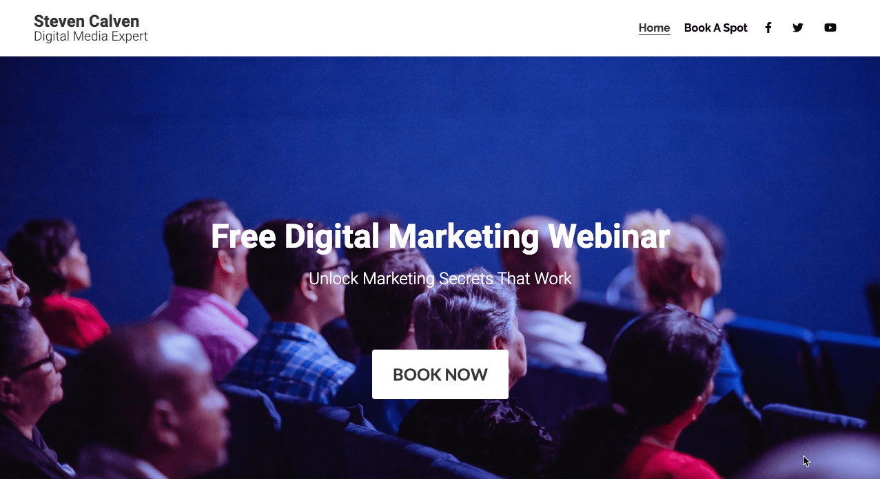 null Marketing Webinar Template from Strikingly is Great for Online Course Creation